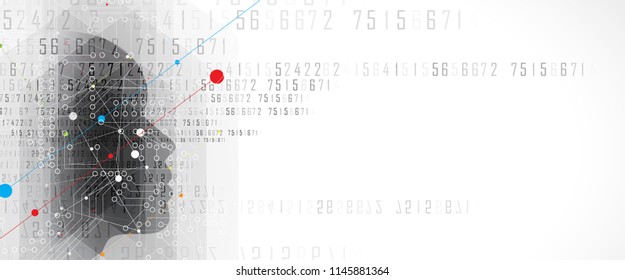 Abstract Artificial intelligence. Technology web background. Virtual concept