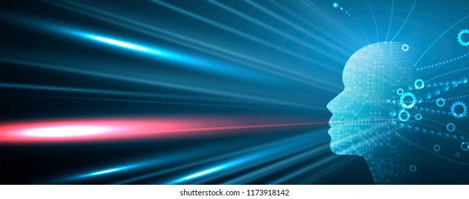 Abstract Artificial intelligence. Technology web background. Virtual concept