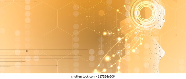 Abstract Artificial intelligence. Technology web background. Virtual concept