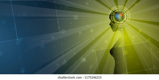 Abstract Artificial intelligence. Technology web background. Virtual concept