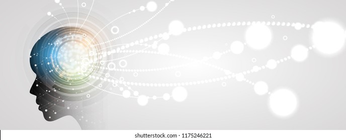 Abstract Artificial intelligence. Technology web background. Virtual concept