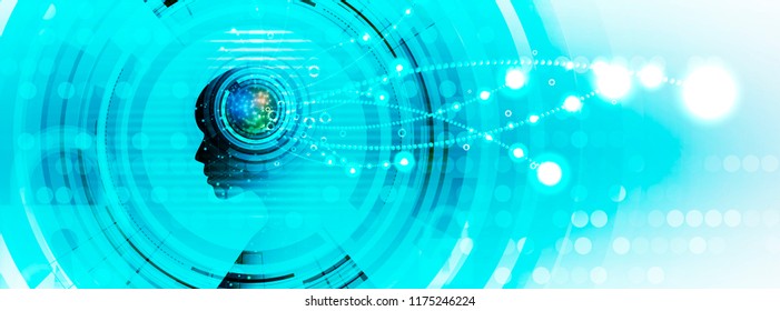 Abstract Artificial intelligence. Technology web background. Virtual concept