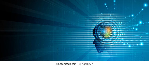 Abstract Artificial intelligence. Technology web background. Virtual concept