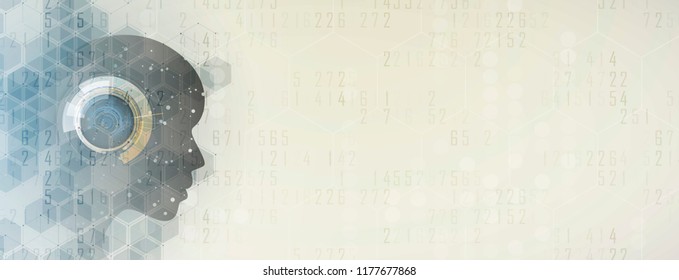 Abstract Artificial intelligence. Technology web background. Virtual concept