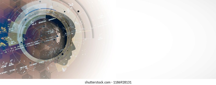 Abstract Artificial intelligence. Technology web background. Virtual concept