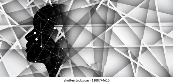 Abstract Artificial intelligence. Technology web background. Virtual concept