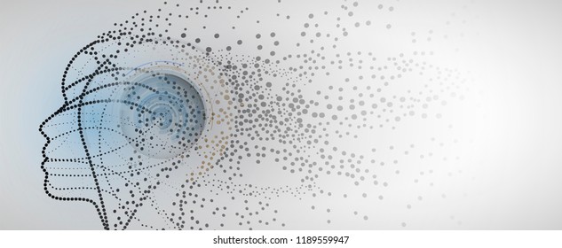 Abstract Artificial intelligence. Technology web background. Virtual concept