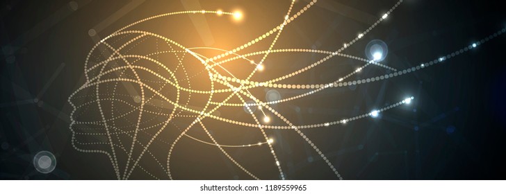 Abstract Artificial intelligence. Technology web background. Virtual concept