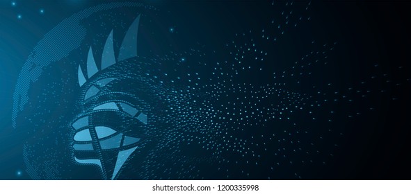 Abstract Artificial intelligence. Technology web background. Virtual concept