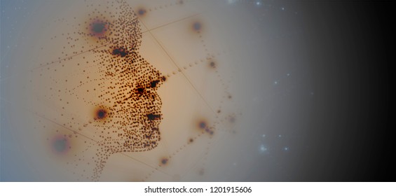 Abstract Artificial intelligence. Technology web background. Virtual concept