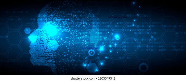 Abstract Artificial intelligence. Technology web background. Virtual concept