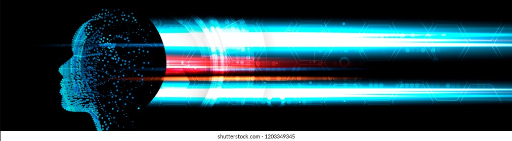Abstract Artificial intelligence. Technology web background. Virtual concept