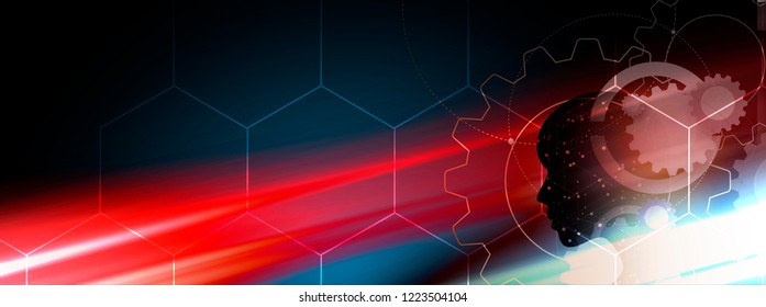 Abstract Artificial intelligence. Technology web background. Virtual concept