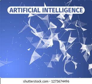 Abstract Artificial intelligence. Technology web background. Virtual concept 