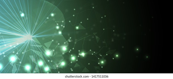 Abstract Artificial intelligence. Technology web background. Virtual concept