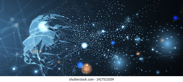 Abstract Artificial intelligence. Technology web background. Virtual concept