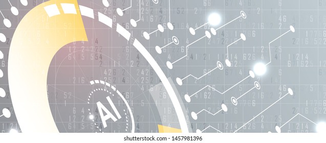 Abstract Artificial intelligence. Technology web background. Virtual concept