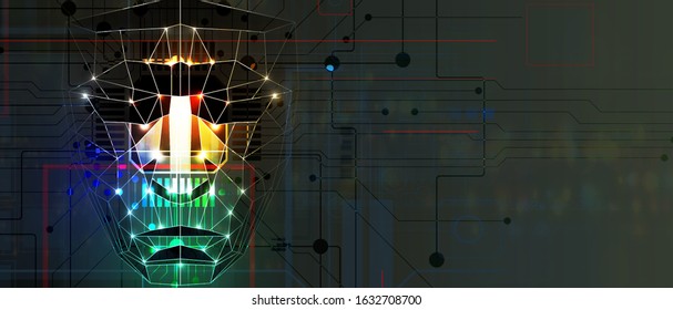 Abstract Artificial intelligence. Technology web background. Virtual concept