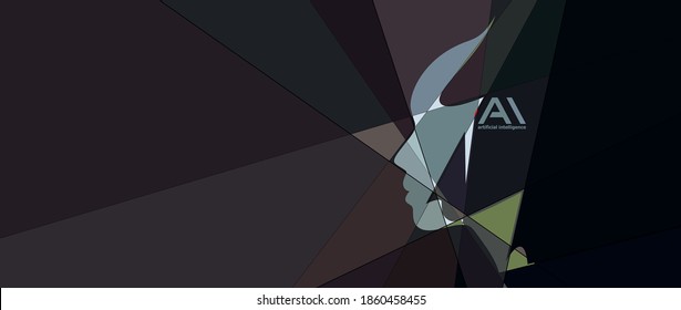 Abstract Artificial intelligence. Technology web background. Virtual machine learning concept