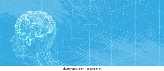 Abstract Artificial intelligence. Technology web background. Virtual machine learning concept