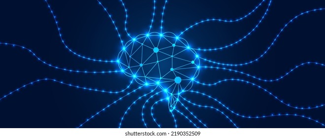 Abstract Artificial intelligence. Technology web background. Virtual concept