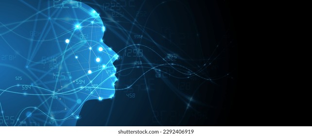 Abstract Artificial intelligence. Technology web background. Virtual concept