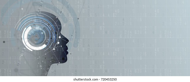Abstract Artificial intelligence. Technology web background. Virtual concept