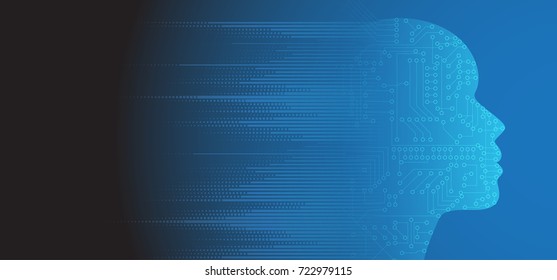Abstract Artificial intelligence. Technology web background. Virtual concept