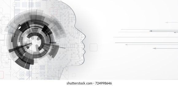 Abstract Artificial intelligence. Technology web background. Virtual concept