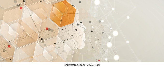 Abstract Artificial intelligence. Technology web background. Virtual concept