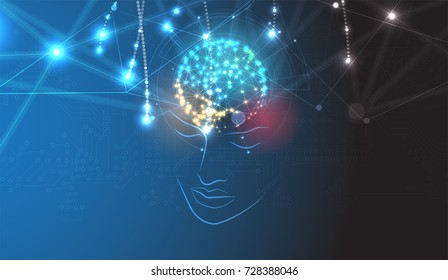 Abstract Artificial intelligence. Technology web background. Virtual concept