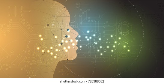 Abstract Artificial intelligence. Technology web background. Virtual concept