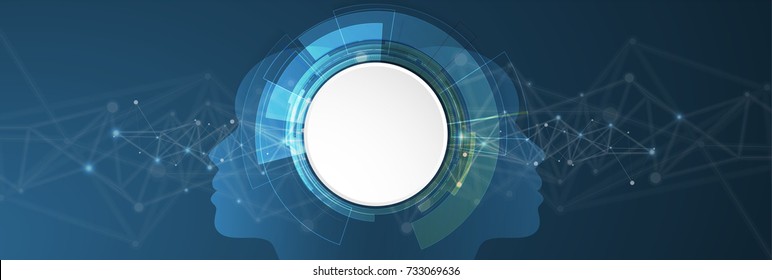 Abstract Artificial intelligence. Technology web background. Virtual concept