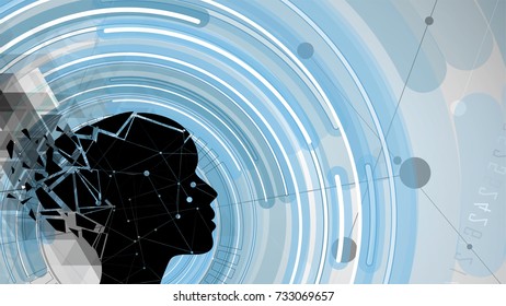 Abstract Artificial intelligence. Technology web background. Virtual concept