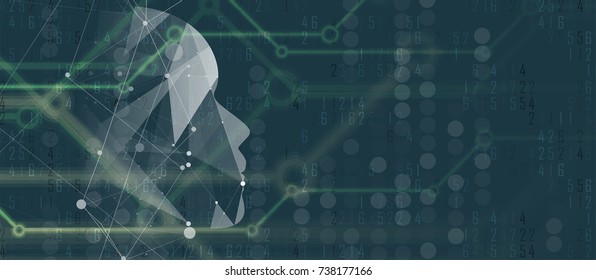 Abstract Artificial intelligence. Technology web background. Virtual concept