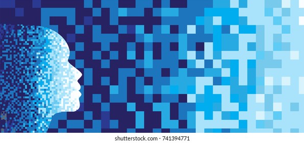 Abstract Artificial intelligence. Technology web background. Virtual concept