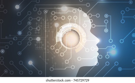 Abstract Artificial intelligence. Technology web background. Virtual concept