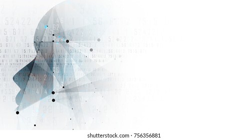 Abstract Artificial intelligence. Technology web background. Virtual concept
