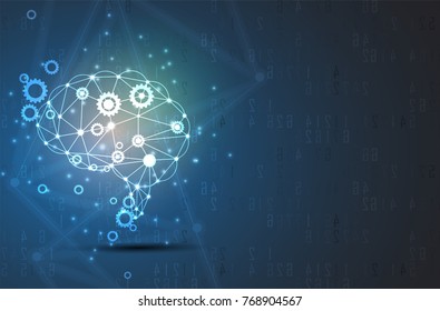 Abstract Artificial intelligence. Technology web background. Virtual concept