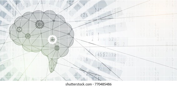 Abstract Artificial intelligence. Technology web background. Virtual concept