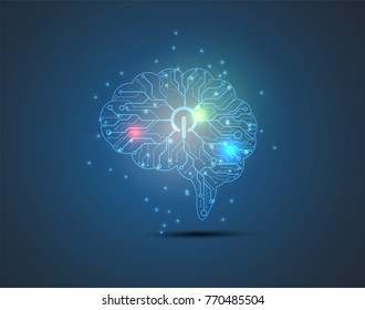 Abstract Artificial intelligence. Technology web background. Virtual concept
