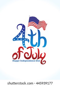 abstract artistic american independence text vector illustration