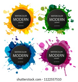 Abstract artistic background, banner circular ring template , using for beauty and fashion watercolor vector illustration