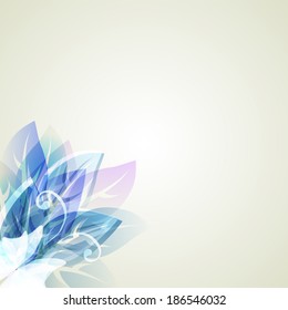 Abstract artistic Background with blue floral element