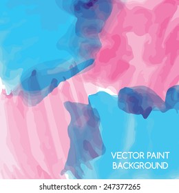 Abstract artistic background by watercolor paint splashes of bright colors