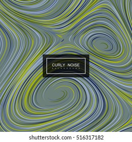 Abstract artistic background with curled pattern. Vector vintage illustration of curled vortex stripes. Marble or acrylic texture imitation. Abstract diffusion psychedelic background