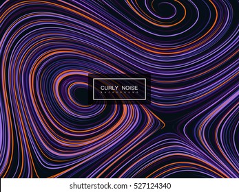 Abstract artistic background with curled pattern. Vector vintage illustration of curled lines pattern. Purple marble or acrylic texture imitation. Abstract diffusion colorful background