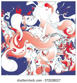 Abstract artistic Background of fluid and liquid paint colors 