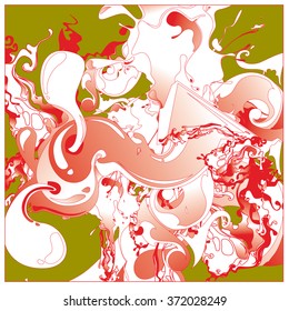 Abstract artistic Background of fluid and liquid paint colors 