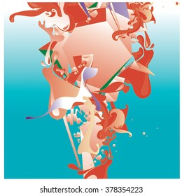 Abstract artistic Background of fluid and liquid paint colors

